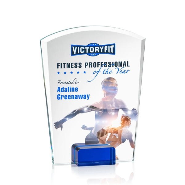 Unique curved top award with starfire optical crystal base.... from ASI 84592 St Regis Group / St Regis