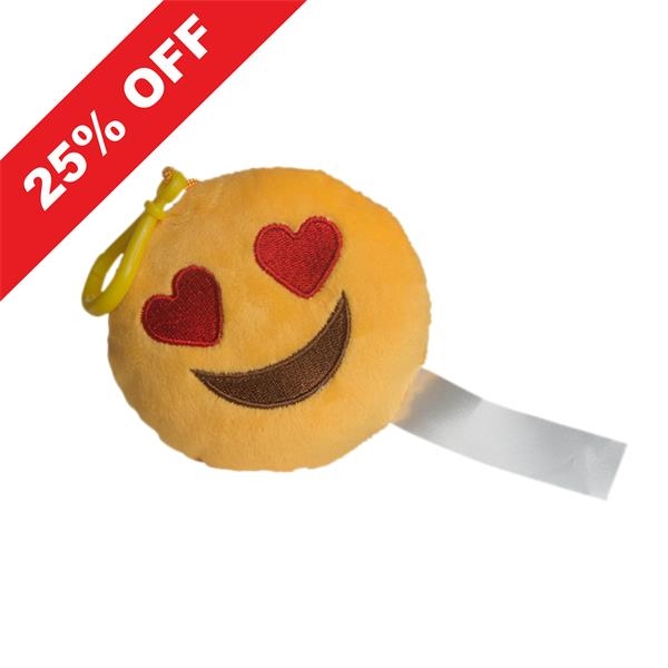 Plush emoji keychain made of polyurethane with a heart eyes expression.... from ASI 34415 Alpi International LTD / Alpi™