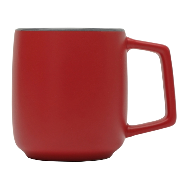16 Oz. sturdy ceramic mug features matted color exterior with gray... from ASI 39820 Opusline (Benmex) / Opus Line