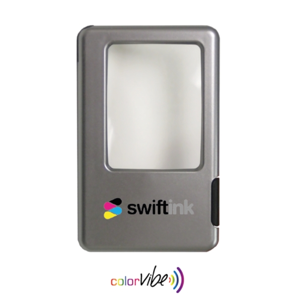 Magnified glass white LED with pen. Black ink. 3x magnification.... from ASI 99030 Zipline / MainStream Promotions™