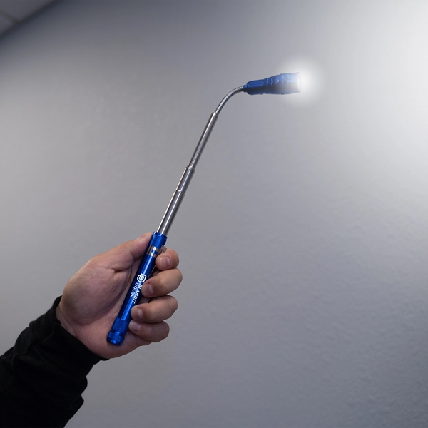 Telescopic flexible flashlight with three LED lights and four LR44 batteries;... from ASI 61966 HPG / Beacon Promotions