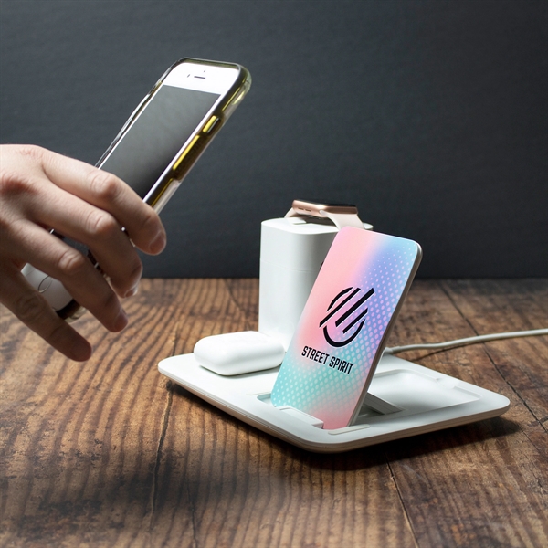 Docksy Charging Station charges smartphone, earbuds, and smart watch. Includes multifunctional... from ASI 61966 HPG / OrigAudio