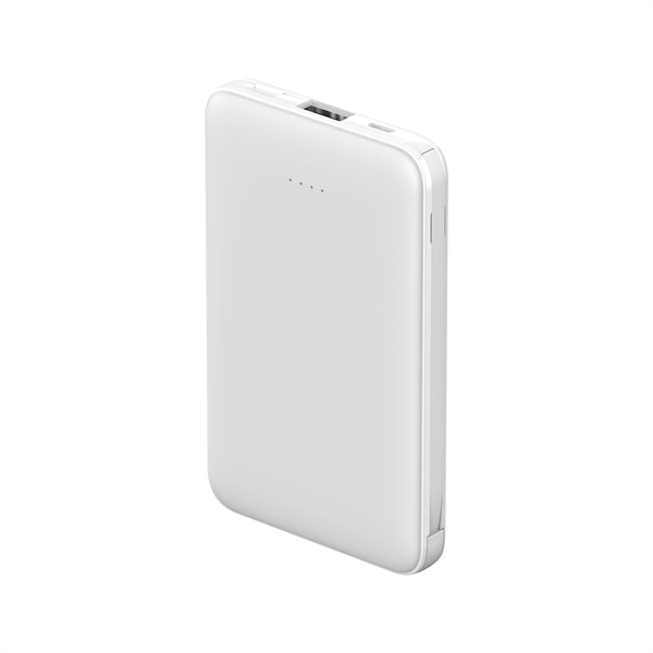 The Hermosa 5,000mAh Power Bank with Built-in-Cables for USB C, Micro... from ASI 74741 NVS Promo Designs, Inc.