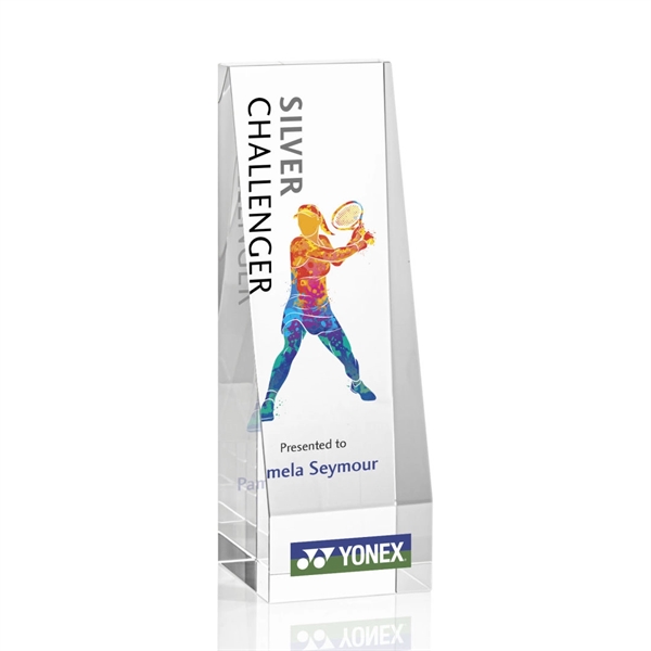 Tall thick optical crystal award with VividPrint™... from ASI 84592 St Regis Group / St Regis