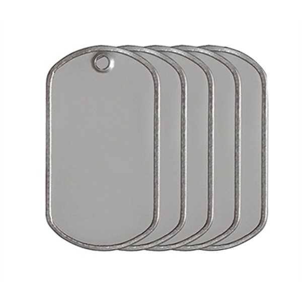 Stainless steel military dog tag with embossed or laser-engraved design in... from ASI 37218 Athena Promo (tm)