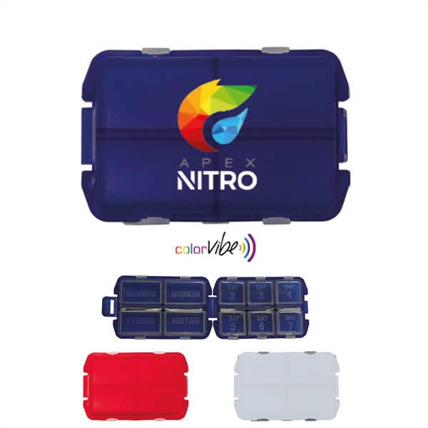 7 day pill planner. Side 1: Morning - Afternoon - Evening... from ASI 99030 Zipline / MainStream Promotions™