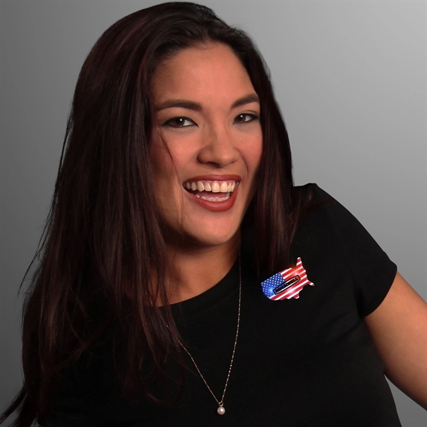 Blank or Imprinted country flasher flashing pin.... from ASI 34194 ALightPromos / Alight Promotional Products