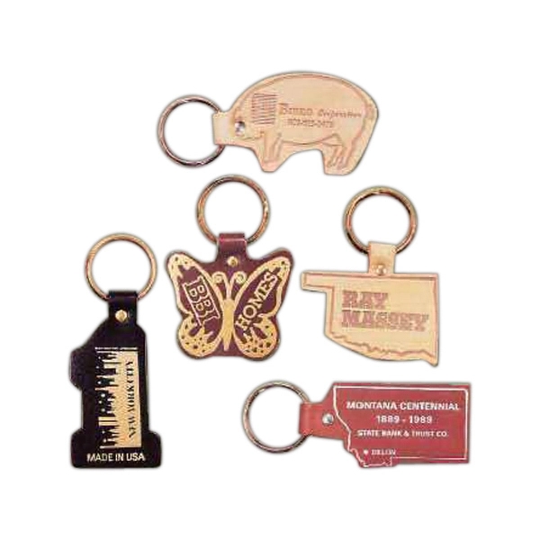 Custom-shaped key fob. 1" split ring.... from ASI 97490 ZZ REMOVED - Winston Manufacturing / Wizzer/Winston Leather