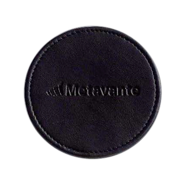 Round Ultimate Coaster.  Optional suede leather backing available.... from ASI 97490 ZZ REMOVED - Winston Manufacturing / Wizzer/Winston Leather