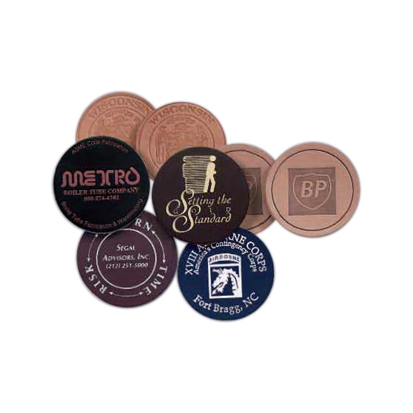 Die Cut Coaster.... from ASI 97490 ZZ REMOVED - Winston Manufacturing / Wizzer/Winston Leather