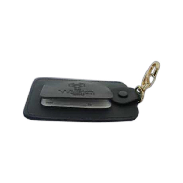 Snap On Luggage Tag. Brass or nickel colored snap available. Protective... from ASI 97490 ZZ REMOVED - Winston Manufacturing / Wizzer/Winston Leather