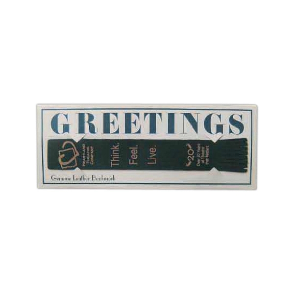 Presentation Book Mark. Present a leather bookmark in a beautiful white... from ASI 97490 ZZ REMOVED - Winston Manufacturing / Wizzer/Winston Leather