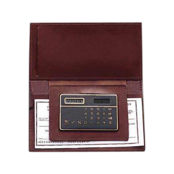 Checkbook holder with calculator.... from ASI 97490 ZZ REMOVED - Winston Manufacturing / Wizzer/Winston Leather