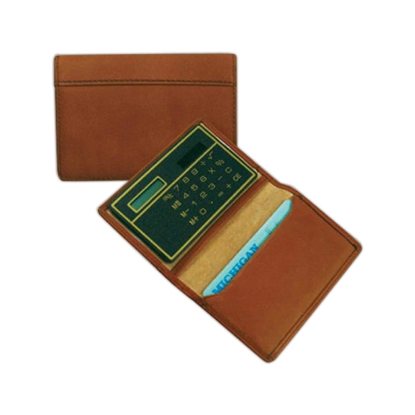 Flair card case with calculator.... from ASI 97490 ZZ REMOVED - Winston Manufacturing / Wizzer/Winston Leather