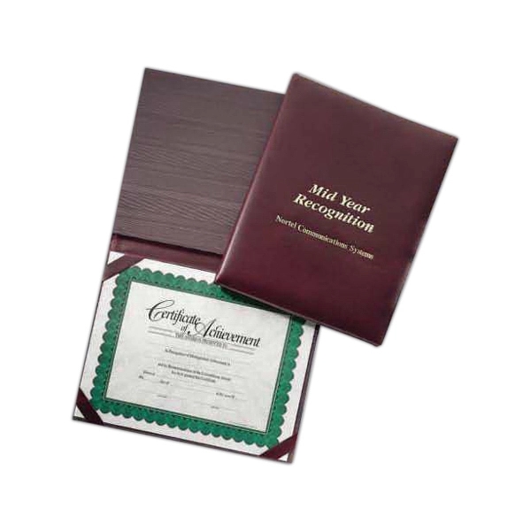 Certificate Presenter. Holds 8-1/2" x 11" Certificate. With padded covers, turned... from ASI 97490 ZZ REMOVED - Winston Manufacturing / Wizzer/Winston Leather