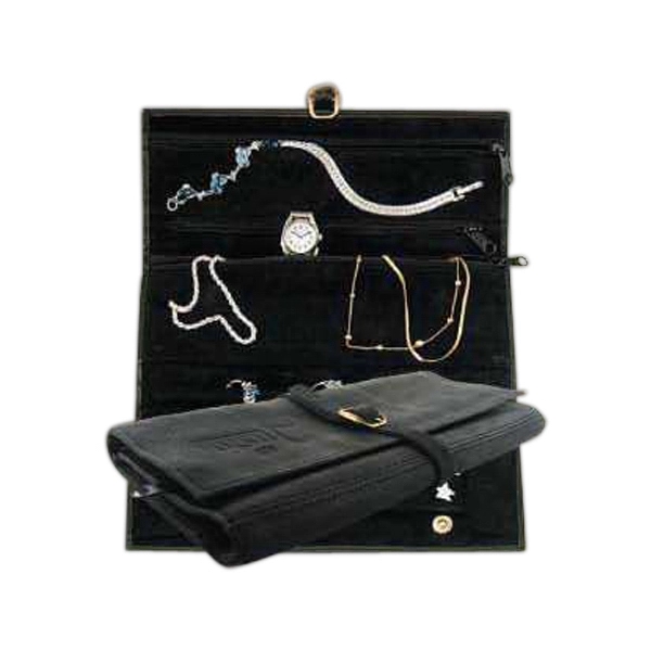 Jewelry Carrier. Beautiful suede interior. Three zipper compartments.... from ASI 97490 ZZ REMOVED - Winston Manufacturing / Wizzer/Winston Leather