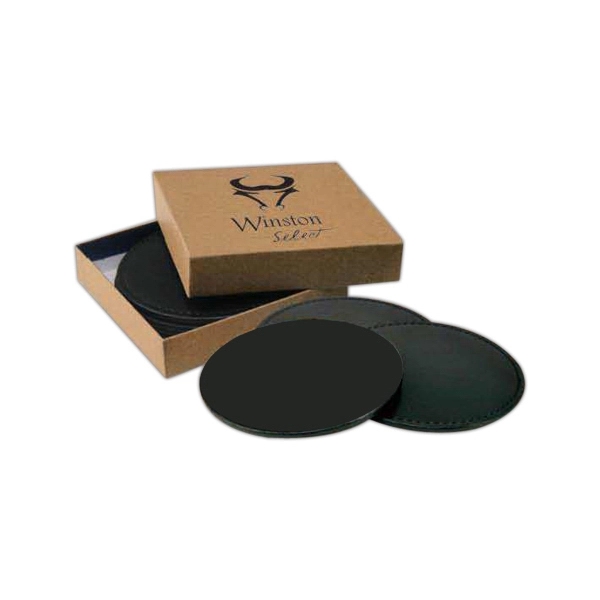 Coaster with luxurious pigskin backing.... from ASI 97490 ZZ REMOVED - Winston Manufacturing / Wizzer/Winston Leather