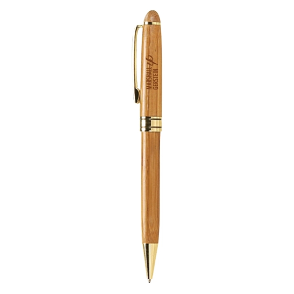 Bamboo ballpoint pen with twist action mechanism, standard black ink and... from ASI 57655 STOPNGO Line
