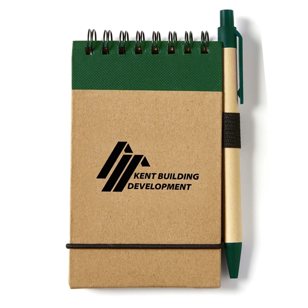 3" x 5" spiral bound eco jotter with pen.... from ASI 63549 Jornik Manufacturing Corp / Jornik
