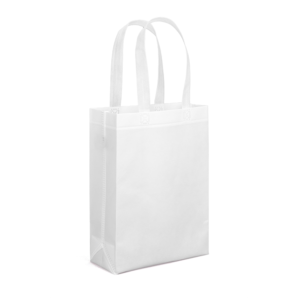 Laminated Non-Woven Tote with lay-flat side and bottom gussets.... from ASI 37940 Bag Makers Inc