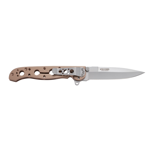 M16® - 03BS Bronze Knife. Sandvik 12C27 blade steel retains an... from ASI 45993 Columbia River Knife & Tool / CRKT