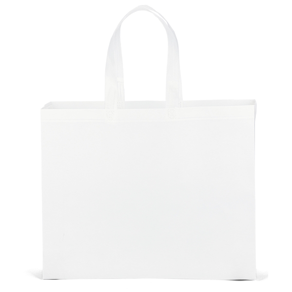 Laminated Non-Woven Tote with lay-flat side and bottom gussets.... from ASI 37940 Bag Makers Inc