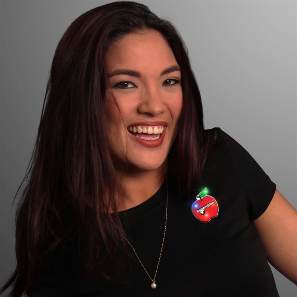 Blank or Imprinted. Red apple body light pin with military clutch.... from ASI 34194 ALightPromos / Alight Promotional Products