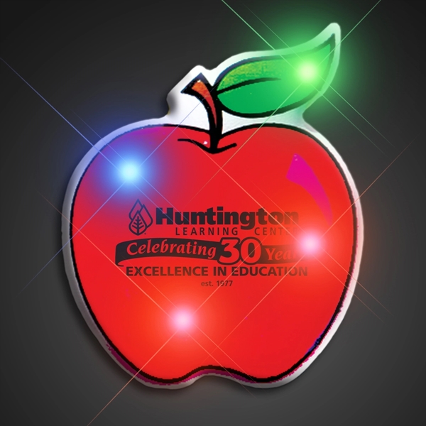 Blank or Imprinted. Red apple body light pin with military clutch.... from ASI 34194 ALightPromos / Alight Promotional Products