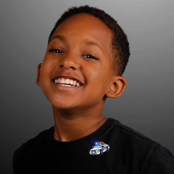 In-stock police car flashing pin with logo.... from ASI 34194 ALightPromos / Alight Promotional Products