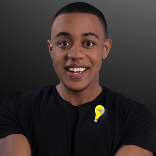 Blank or imprinted. In-stock light bulb shape flashing pin.... from ASI 34194 ALightPromos / Alight Promotional Products