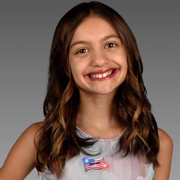 Blank or imprinted. American flag flashing pin with military clutch.... from ASI 34194 ALightPromos / Alight Promotional Products