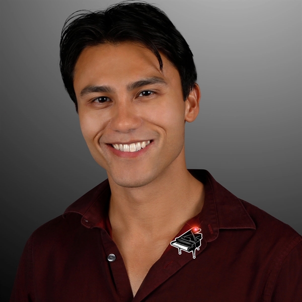 Piano flashing blinking light pins with military clutch. Blank.... from ASI 34194 ALightPromos / Alight Promotional Products