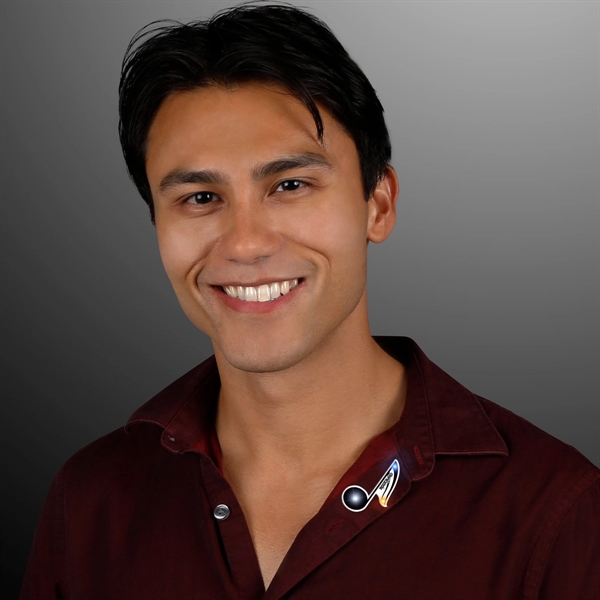 Blank or imprinted. Music Note Flashing Pins.... from ASI 34194 ALightPromos / Alight Promotional Products