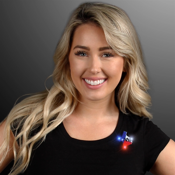 Blank or Imprinted. Texas blinking pins with military clutch.... from ASI 34194 ALightPromos / Alight Promotional Products