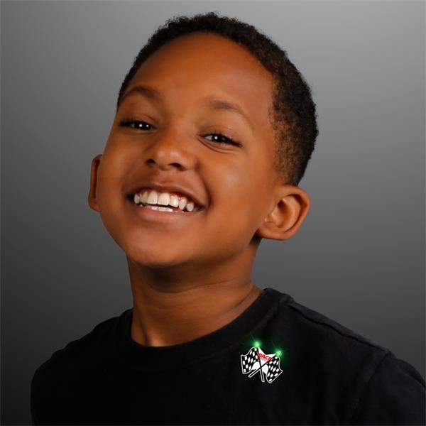 Checkered flag flashing pin. Blank or Imprinted.... from ASI 34194 ALightPromos / Alight Promotional Products