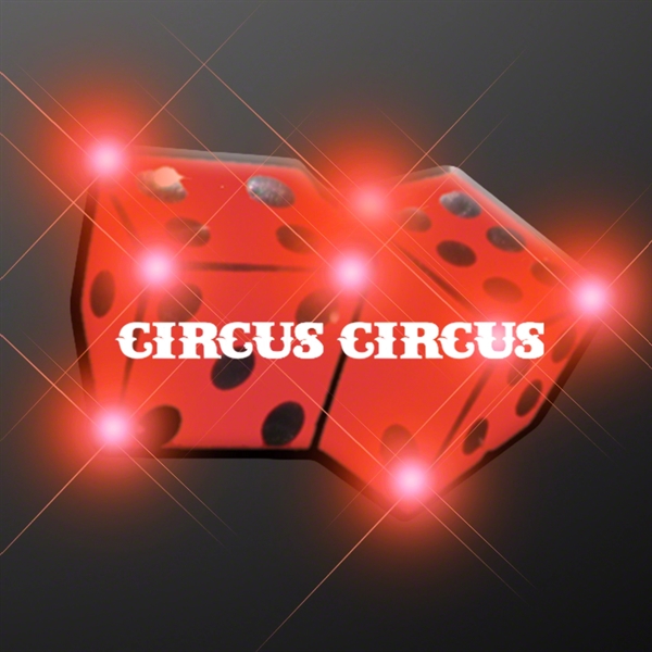 Blank or Imprinted flashing dice LED pin blinkies with military clutch.... from ASI 34194 ALightPromos / Alight Promotional Products