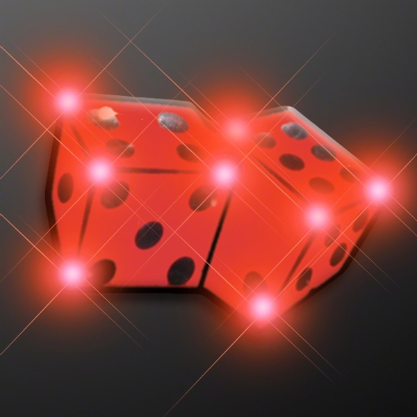 Blank or Imprinted flashing dice LED pin blinkies with military clutch.... from ASI 34194 ALightPromos / Alight Promotional Products