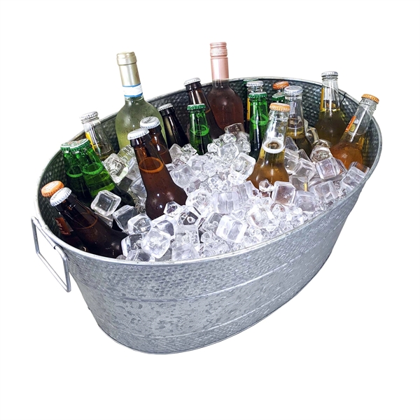 Galvanized metal beverage tub with large 25qt size.  Sturdy construction... from ASI 39839 BrekX