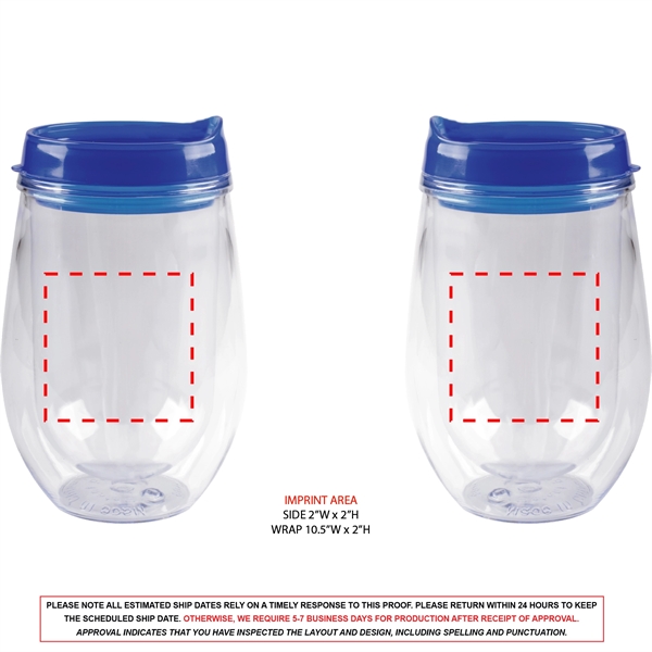 10 oz. Bev Trav Double Wall Acrylic Stemless Wine Glass... from ASI 80060 VisionUSA