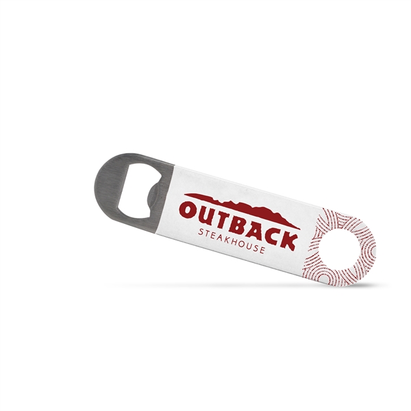 Professional 5 inch stainless steel flat pocket bottle opener. Available coated... from ASI 34040 Alexander Mfg Co