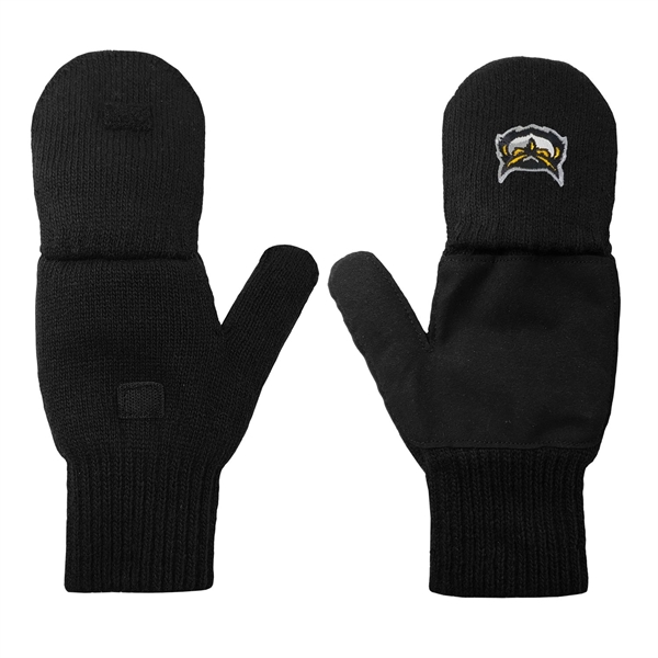 Acrylic/Wool blend glove/mitten combo with polyester lining, micro fiber synthetic leather... from ASI 90160 Suntex Industries