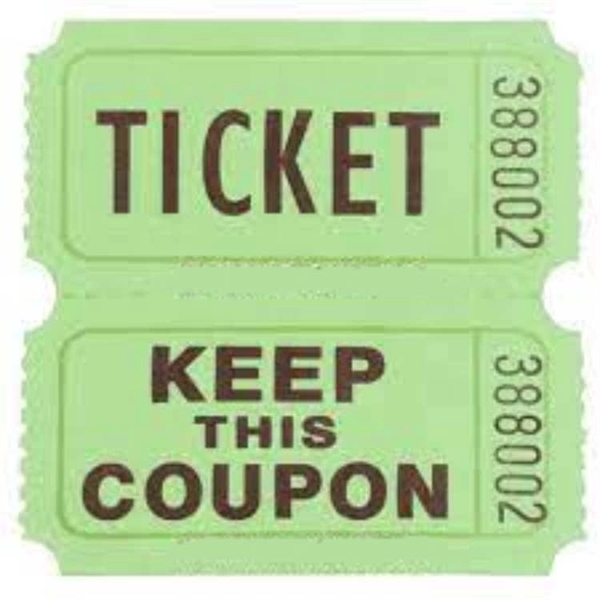 Double roll 2000 tickets per roll stock design.... from ASI 57713 Glow Promotions / Glow Promotions