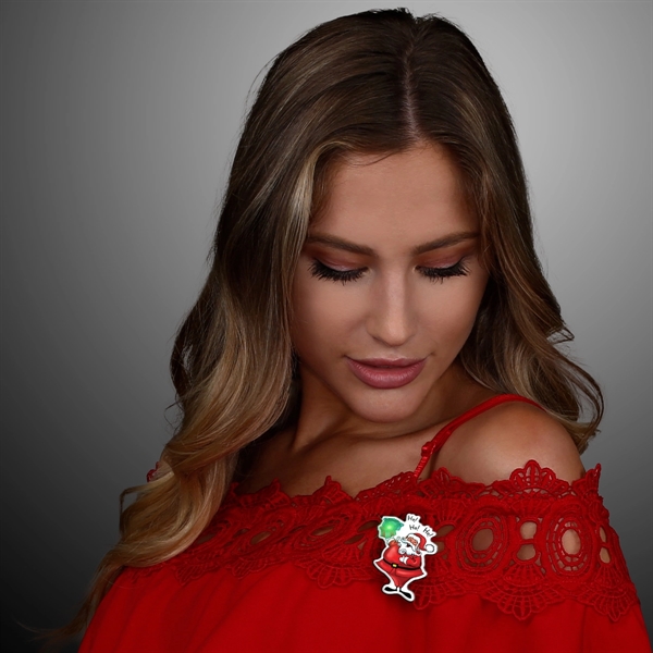 Stock ho ho ho Santa lights pin. Blank.... from ASI 34194 ALightPromos / Alight Promotional Products