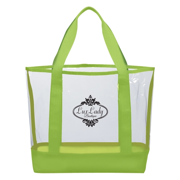 Clear Casual Tote Bag.  Made of PVC and 600 Denier... from ASI 61125 Hit Promotional Products / Hit®