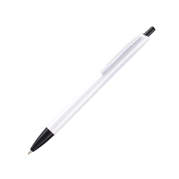 Plastic Pen - White barrel, colored tip and plunger... from ASI 44368 ZZ DROPPED -Cedar Crest Manufacturing / Cedar Crest