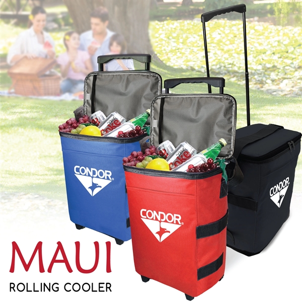 36-Can rolling cooler with adjustable shoulder straps, side pockets, and deep... from ASI 30112 ACE Products / Ace Line