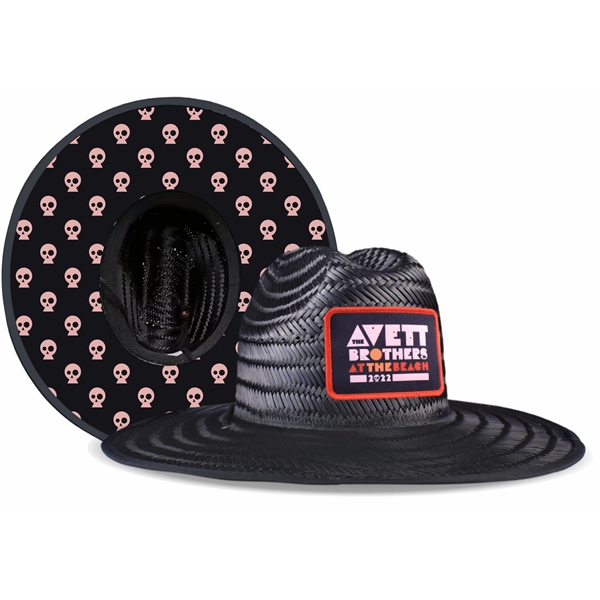 Custom Lifeguard Black Straw Hat with full color Patch and Custom... from ASI 72657 Active Life Promo / Active Life Promo