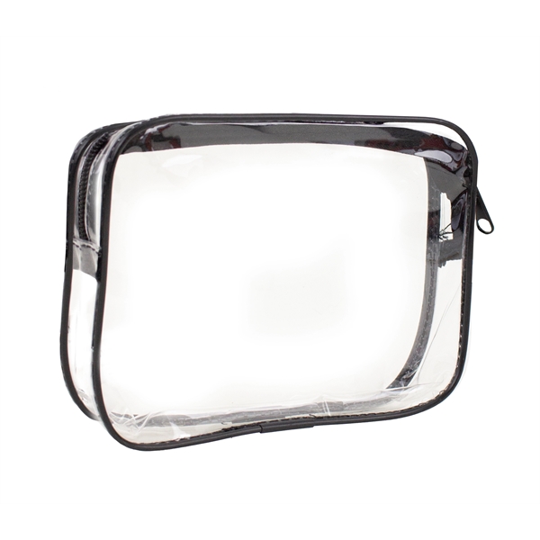 7.5" x 5.75" x 2" clear PVC zippered travel pouch with... from ASI 37980 Bagworld / BagWorld