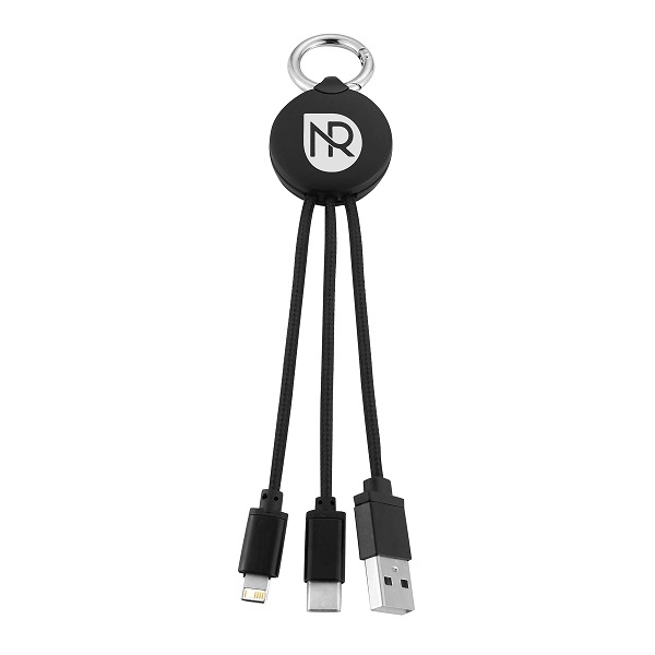 Multi-use 3-in1 USB cable with three plugs, round hub and metal... from ASI 57800 Gordon Sinclair / Gordon Sinclair®