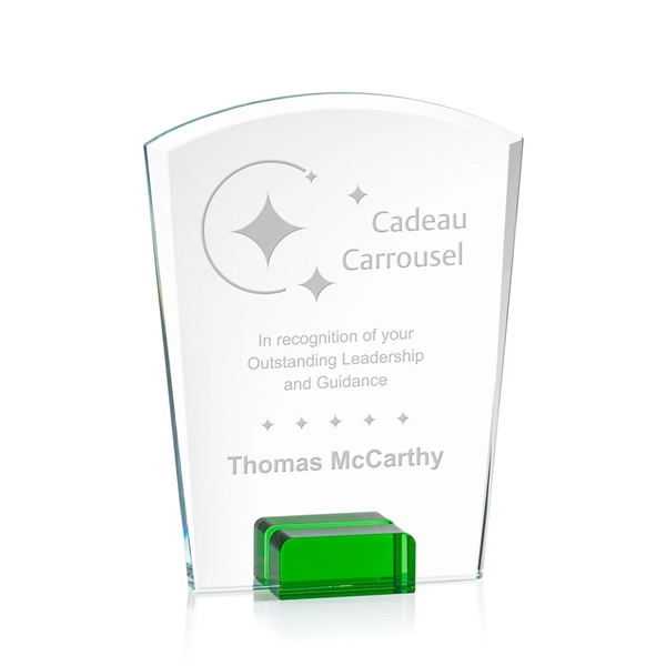 Unique curved top award with starfire optical crystal base.... from ASI 84592 St Regis Group / St Regis